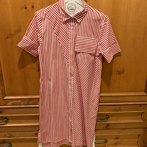 Public School red/white stripe shirt dress. Size 6